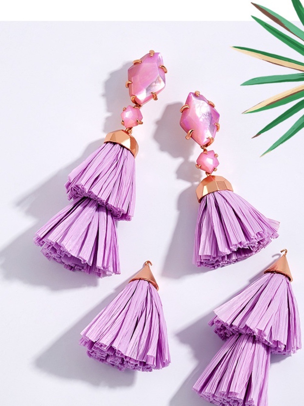 Kendra Scott Lavender Raffia Drop Earrings - Fashion Statement